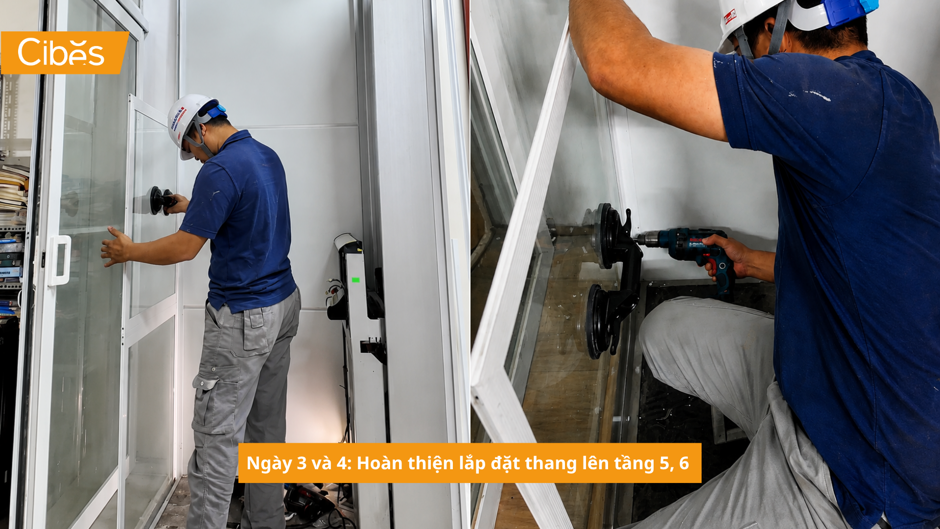 Ngày 3 và 4 quá trình Cibes nâng cấp từ thang từ 4 lên 6 tầng